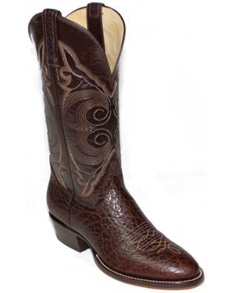 Image #1 - Hondo Boots Men's Western Boots - Round Toe , Chocolate, hi-res
