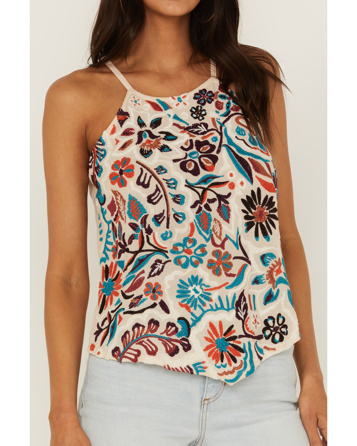 Image #3 - Idyllwind Women's Floral Haze Tank Top, Taupe, hi-res
