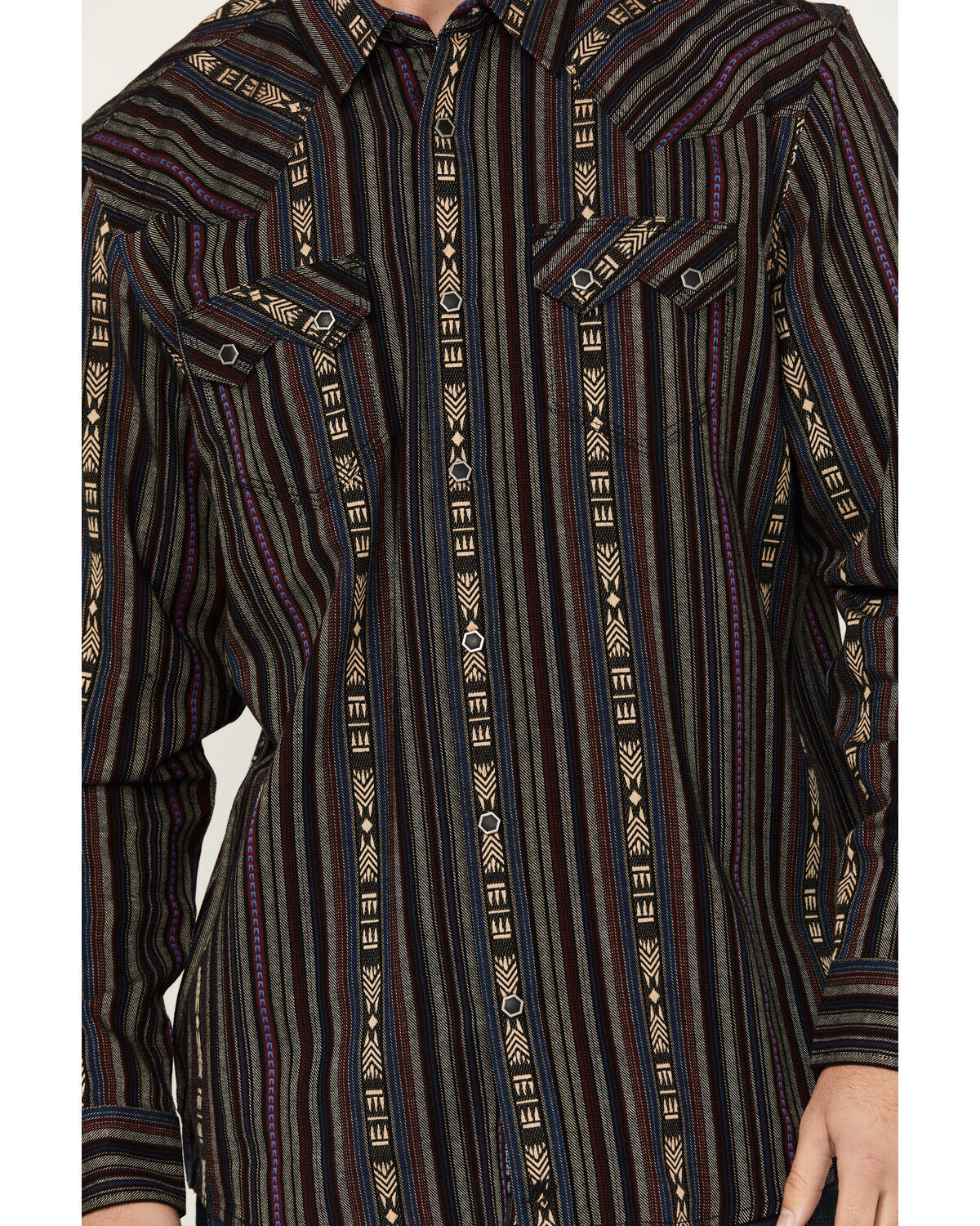 Image #3 - Moonshine Spirit Men's Towers Vertical Dobby Striped Print Long Sleeve Snap Western Shirt, Multi, hi-res