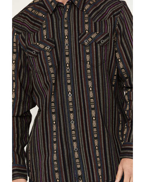 Image #3 - Moonshine Spirit Men's Towers Vertical Dobby Striped Print Long Sleeve Snap Western Shirt , Multi, hi-res