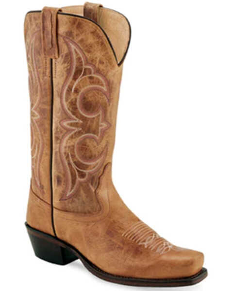 Image #1 - Old West Women's Western Boots - Square Toe , Tan, hi-res