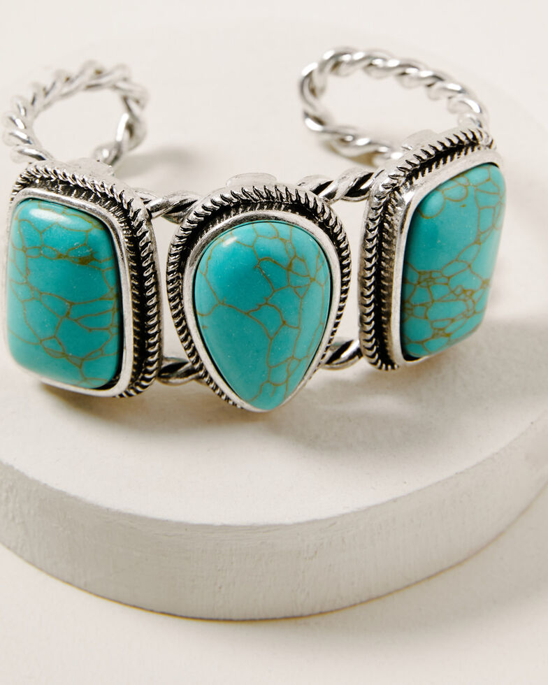 Idyllwind Women's The Perfect Trio Turquoise Cuff Bracelet, Silver, hi-res