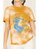 Bohemian Cowgirl Women's Bang Bang Cowboy Bleached Graphic Tee , Mustard, hi-res