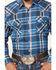 Image #3 - Ely Walker Men's Plaid Print Long Sleeve Snap Western Shirt, Blue, hi-res