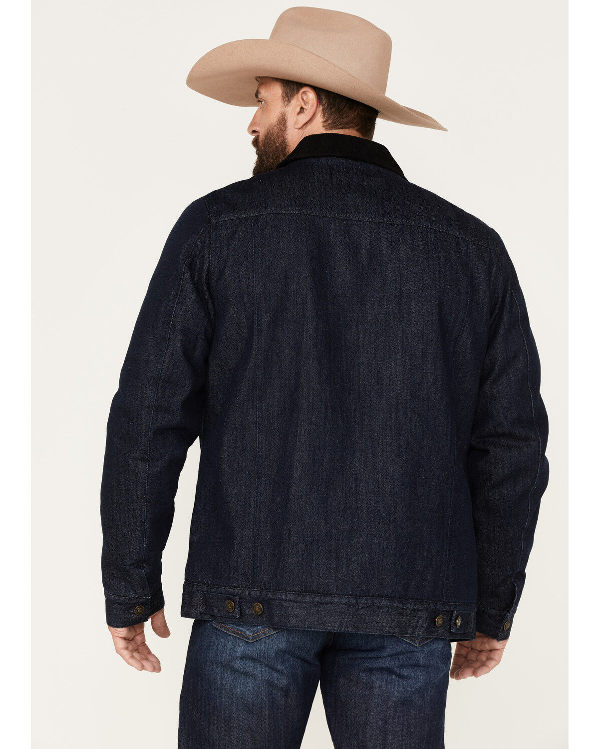 Image #4 - Cody James Men's Grand Teton Dark Wash Sherpa Cord Collar Denim Jacket, Dark Wash, hi-res
