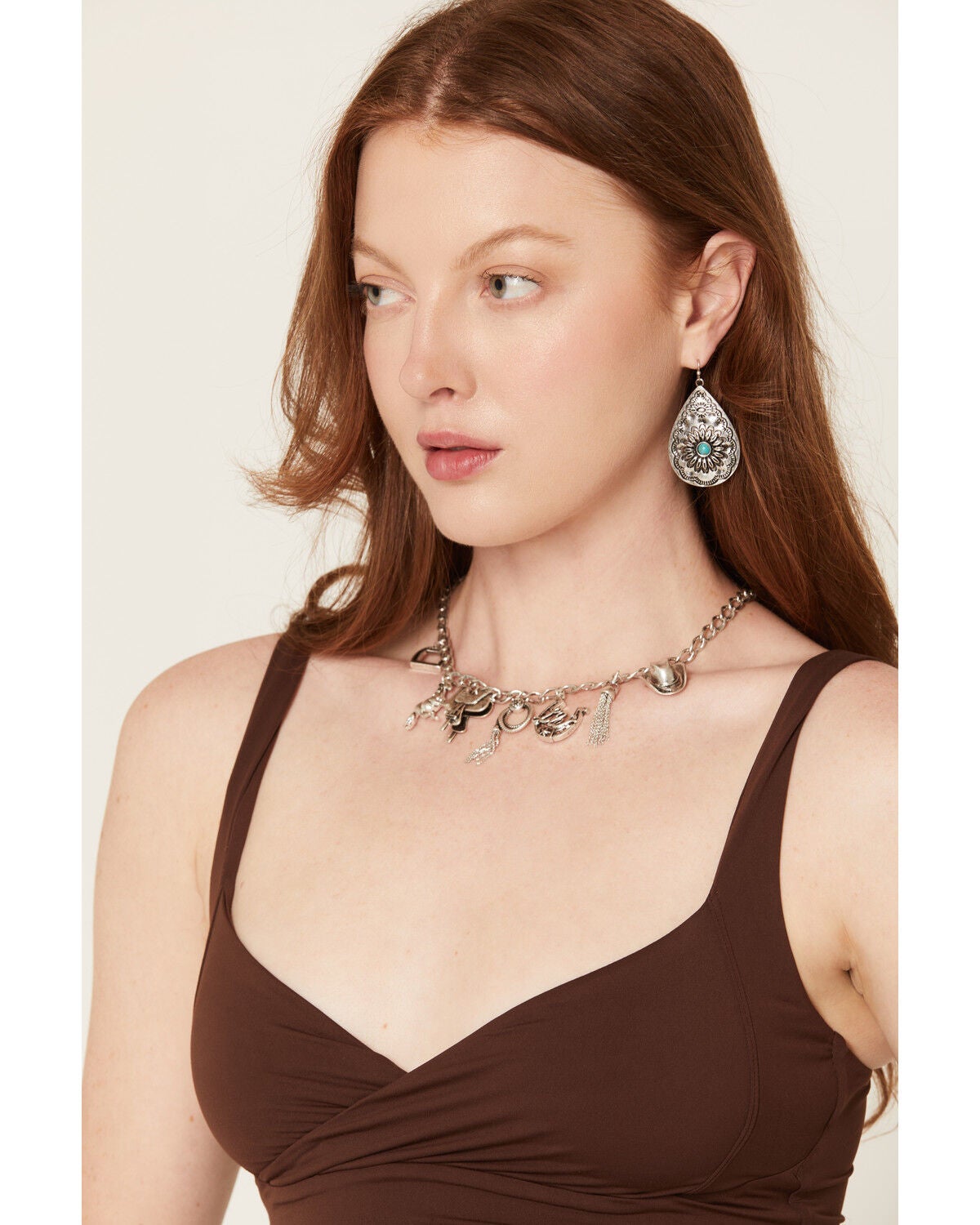 Image #1 - Lainey Wilson Women's Rodeo Charm Necklace, Silver, hi-res