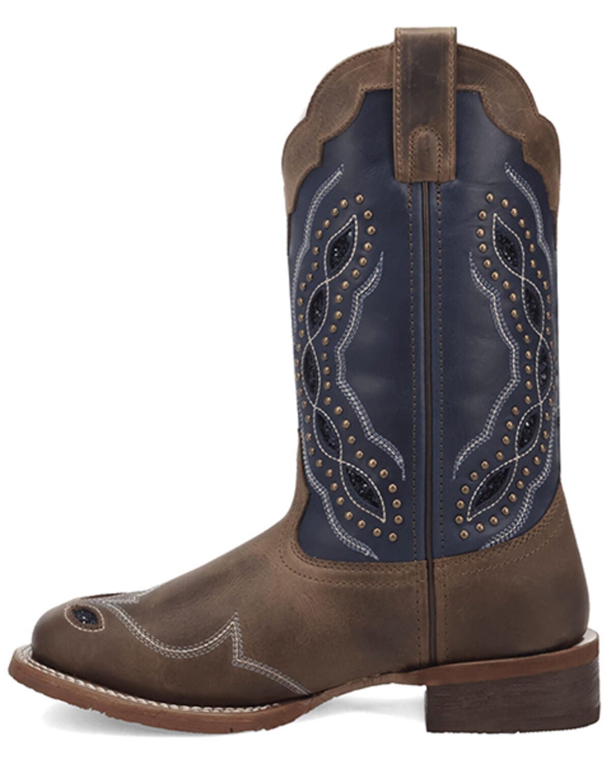 Image #3 - Laredo Women's Dragon Fly Embellished Western Boots - Broad Square Toe, Navy, hi-res