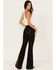 Image #3 - Shyanne Women's Sand Palm High Rise Embellished Flare Jeans, Black, hi-res
