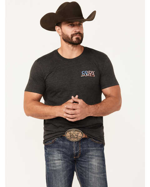 Image #1 - Cody James Men's Bull Skull Scratch Short Sleeve Graphic T-Shirt, Black, hi-res
