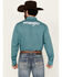 Image #4 - Wrangler Men's Logo Geo Print Long Sleeve Snap Western Shirt, Turquoise, hi-res