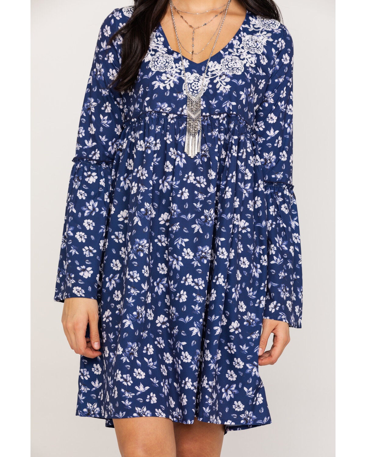 Image #4 - Roper Women's Floral Print Mini Dress, Blue, hi-res