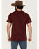 Image #4 - Riot Society Men's Boot Barn Exclusive Kiss My Brass Embroidery Short Sleeve T-Shirt, Burgundy, hi-res