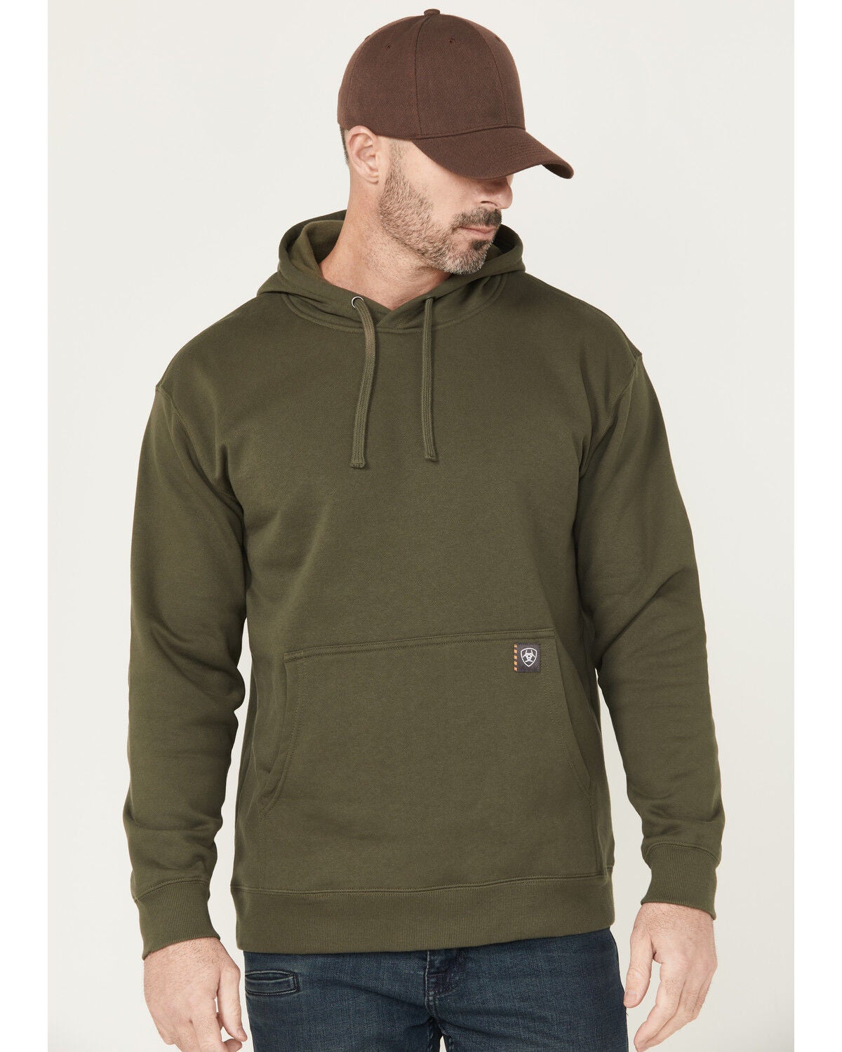 Image #2 - Ariat Men's Rebar Workman Hardhead Hooded Sweatshirt, Green, hi-res