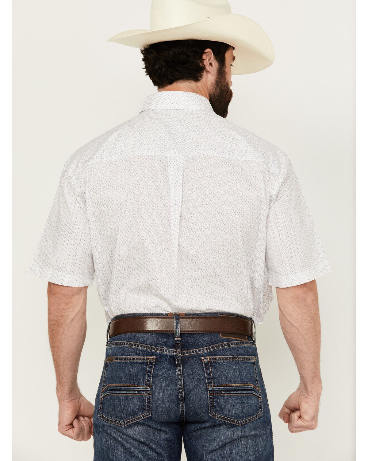 Image #4 - George Strait by Wrangler Men's Geo Print Short Sleeve Button-Down Western Shirt, White, hi-res