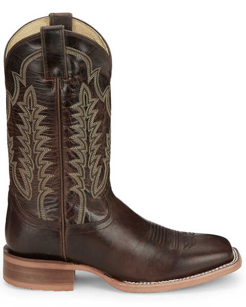 Image #2 - Justin Men's Lyle Umber Western Boots - Broad Square Toe , Dark Brown, hi-res