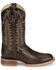 Image #2 - Justin Men's Lyle Umber Western Boots - Broad Square Toe , Dark Brown, hi-res