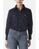 Image #1 - Wrangler Women's FR Long Sleeve Snap Work Shirt, Navy, hi-res