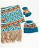 Image #2 - Panhandle Women's Southwestern Print Scarf Set - 3 Piece, Teal, hi-res