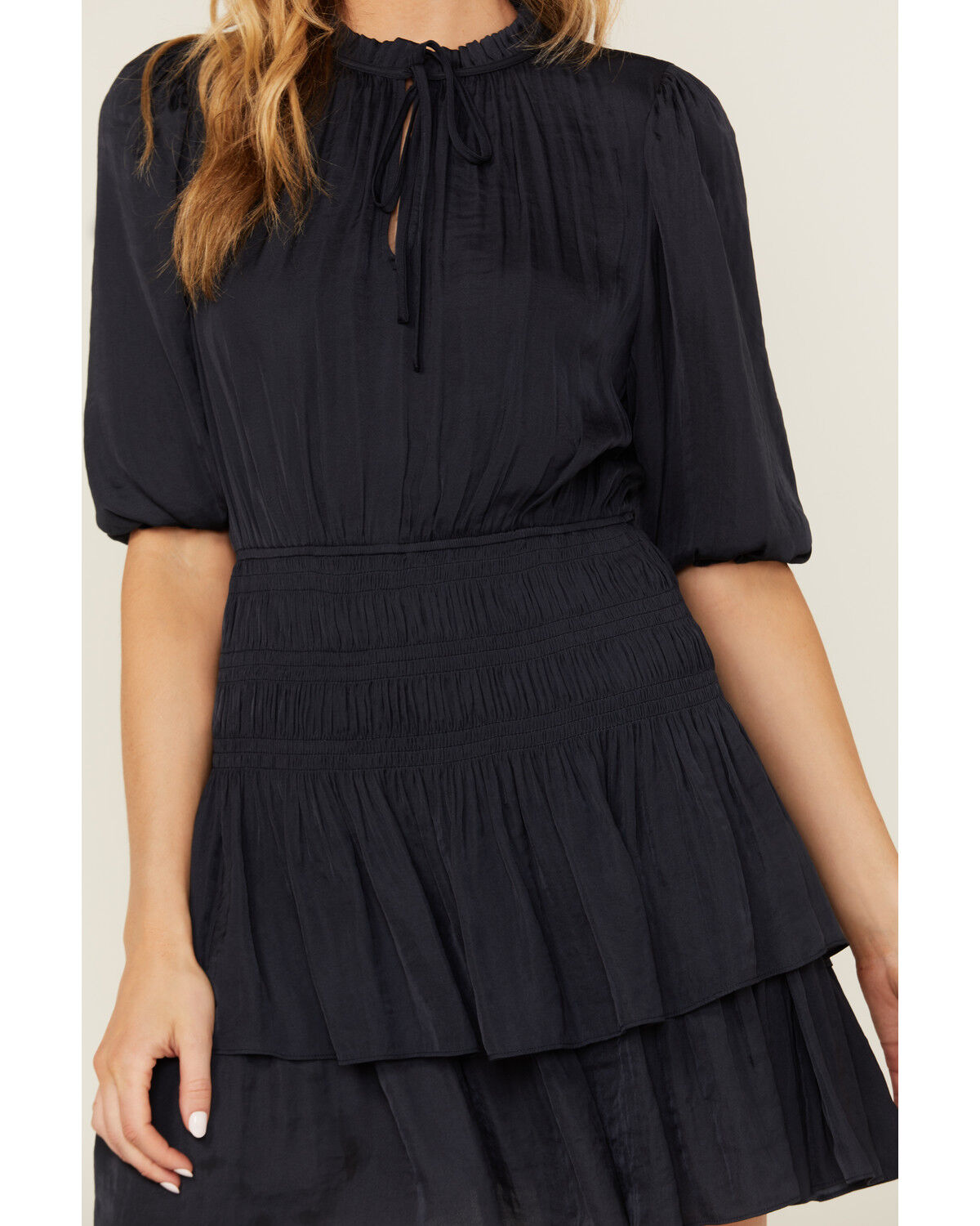 Image #3 - Revel Women's Solid Long Sleeve Mini Dress, Navy, hi-res