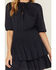 Image #3 - Revel Women's Solid Long Sleeve Mini Dress, Navy, hi-res
