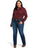Image #3 - Ariat Women's Team Kirby Stretch Zinfandel Long Sleeve Button Shirt - Plus, Burgundy, hi-res