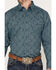 Image #3 - Wrangler Men's Abstract Geo Print Long Sleeve Snap Western Shirt, Teal, hi-res