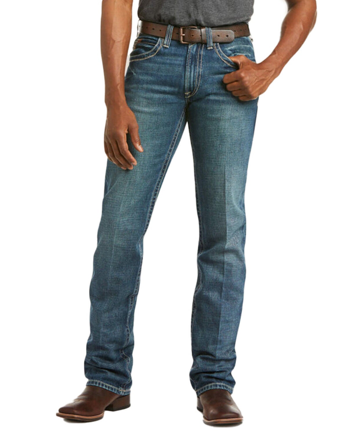 Ariat Denim Jeans - M5 Gulch Straight Leg - Big & Tall, Med Wash, hi-res