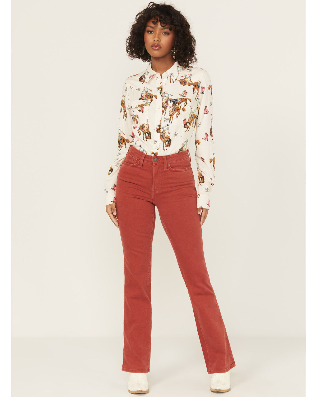 Image #1 - Wrangler Retro Women's High Rise Bailey Bootcut Denim Jeans, Red, hi-res