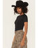 Image #2 - Good American Women's Scuba Solid Short Sleeve Bodysuit, Black, hi-res