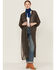 Image #1 - Beyond The Radar Women's Floral Chiffon Duster Maxi Kimono, Black, hi-res
