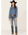 Image #2 - Ariat Women's Mid Rise Icon Stackable Straight Stretch Denim Riding Jeans, Indigo, hi-res