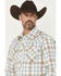 Image #2 - Wrangler Retro Men's Plaid Print Long Sleeve Snap Western Shirt, Blue, hi-res