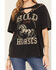 Image #3 - Nikxie Women's Hold Your Horses Braided Neck Short Sleeve Graphic Tee, Black, hi-res