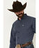 Image #2 - Ariat Men's Prestcot Windowpane Plaid Print Long Sleeve Performance Shirt - Tall, Navy, hi-res