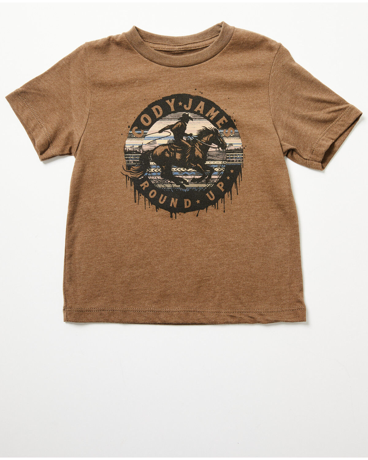 Image #1 - Cody James Toddler Boys' Rodeo Round Up Short Sleeve Graphic T-Shirt, Brown, hi-res