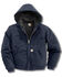 Carhartt Quilted Flannel-Lined Duck Active Jacket, Navy, hi-res