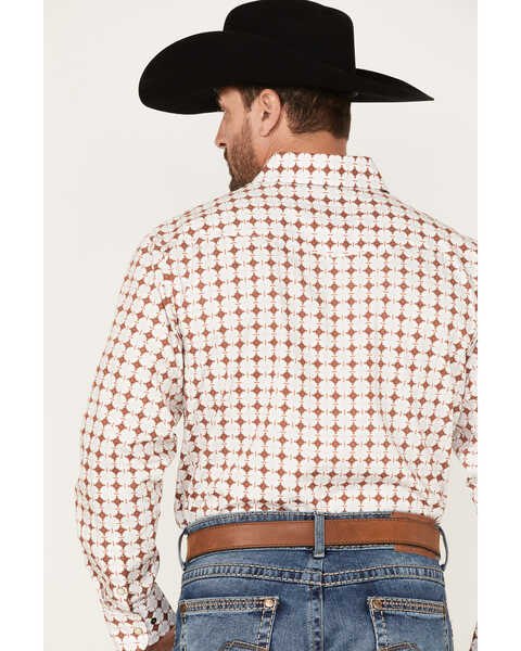 Image #4 - Panhandle Select Men's Southwestern Print Long Sleeve Shirt, Maroon, hi-res