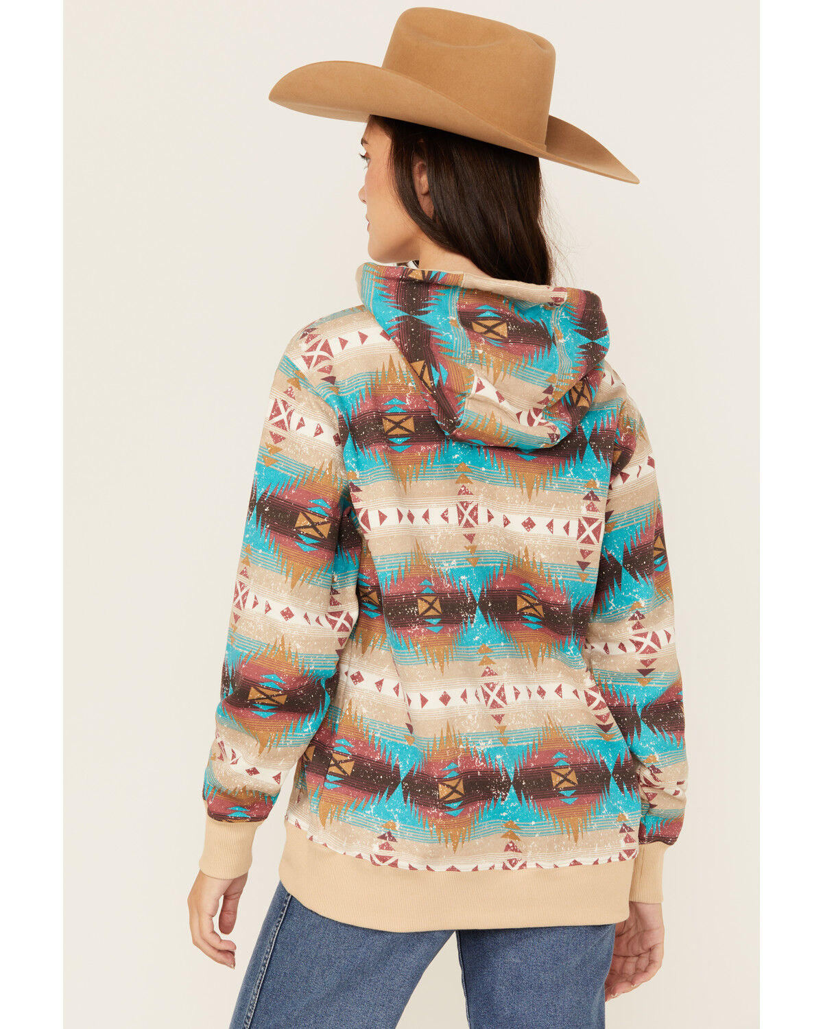 Image #4 - Ariat Women's Boot Barn Exclusive Southwestern Print Logo Hoodie, Multi, hi-res
