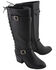 Image #10 - Milwaukee Leather Women's Back End Laced Riding Boots - Round Toe, Black, hi-res
