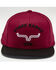 Kimes Ranch Men's Dark Red Arched 3D Logo Mesh-Back Trucker Cap , Dark Red, hi-res
