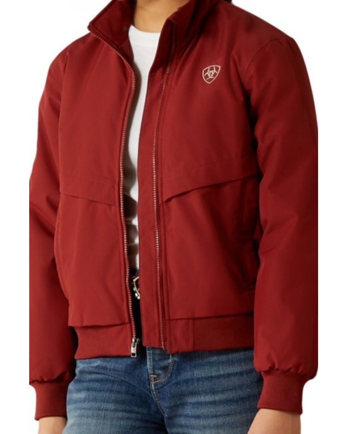 Ariat Boys' Stable Zip-Up Jacket, Burgundy, hi-res