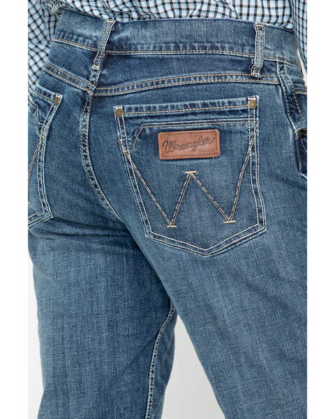 Wrangler Retro Men's Layton Medium Wash Low Rise Slim Bootcut Jeans - Tall, Indigo, hi-res