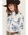 Image #3 - Cowboygirl by Jenna Paulette Women's Patchwork Print Long Sleeve Pearl Snap Western Shirt, Blue, hi-res