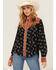 Image #1 - Cruel Girl Women's Conversation Print Long Sleeve Snap Western Shirt, Black, hi-res