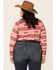 Image #4 - Ariat Women's Adorable Serape Print Long Sleeve Snap Western Core Shirt - Plus, Red, hi-res
