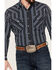Image #3 - Ely Walker Men's Striped Long Sleeve Pearl Snap Western Shirt, Black, hi-res