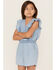 Image #1 - Hayden Girls' Ruffle Surplice Sleeveless Romper, Blue, hi-res