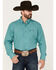 Image #1 - George Strait by Wrangler Men's Plaid Print Button Down Long Sleeve Western Shirt, Green, hi-res