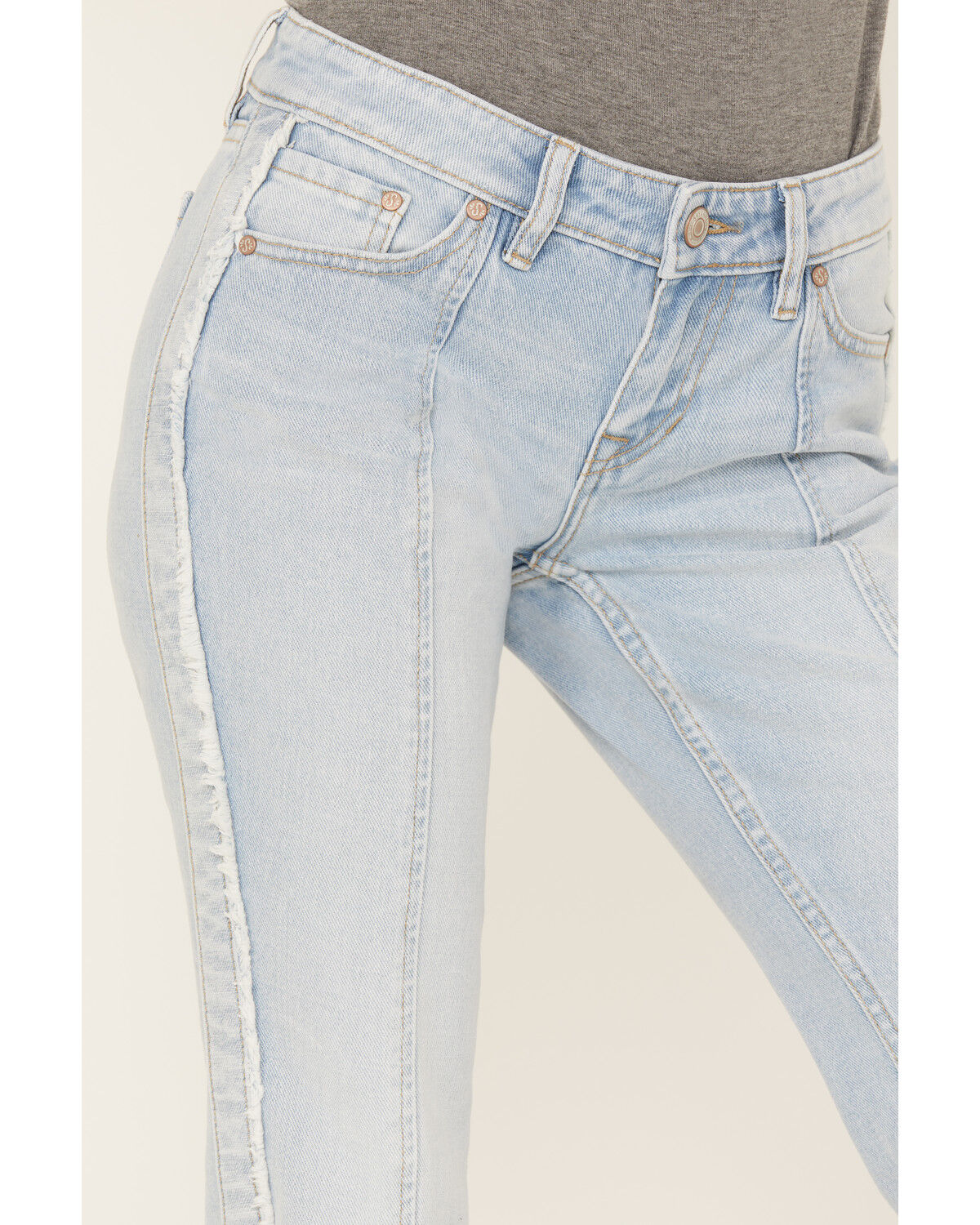 Image #2 - Shyanne Women's Light Wash Low Rise Seamed Bootcut Jeans, Light Medium Wash, hi-res