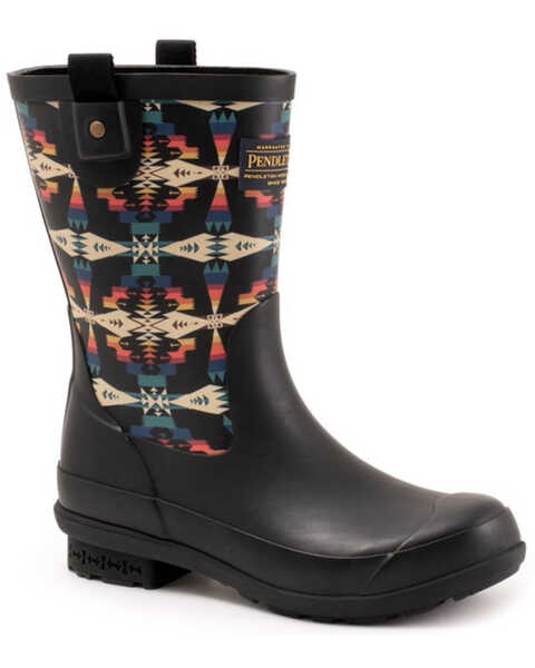 Image #1 - Pendleton Women's Tucson Rain Boots - Round Toe, Black, hi-res